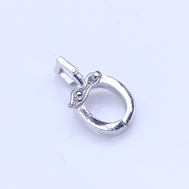 纯银万能百搭通用开口扣头diy珍珠扣子手链扣