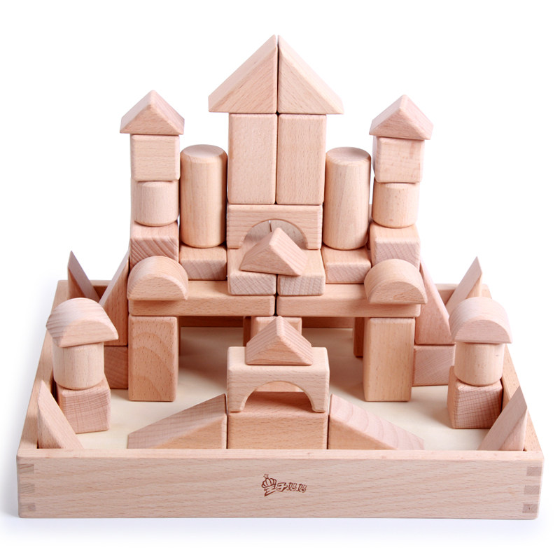 木制可啃咬原实木环保大颗木头拼装积木玩具建构