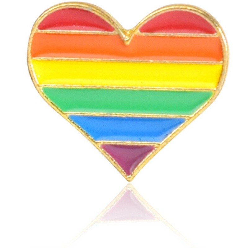 六色彩虹心胸胸针金属徽章lgbt多元百搭简约胸针