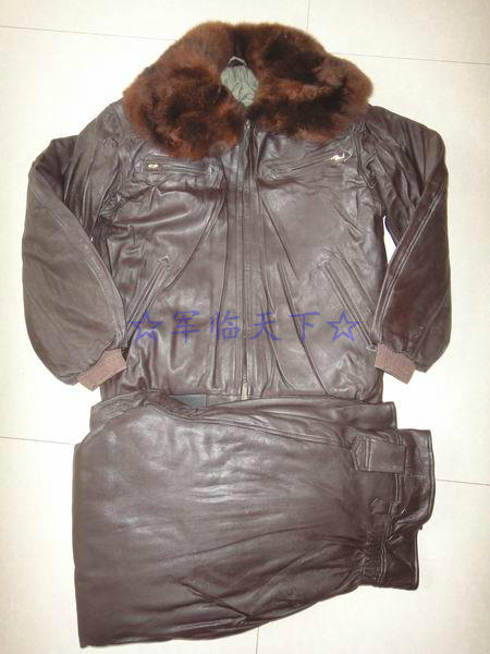 特价 野生貉绒领59空冬季羊皮飞行服 蚕丝内里户外防寒保暖摩托服