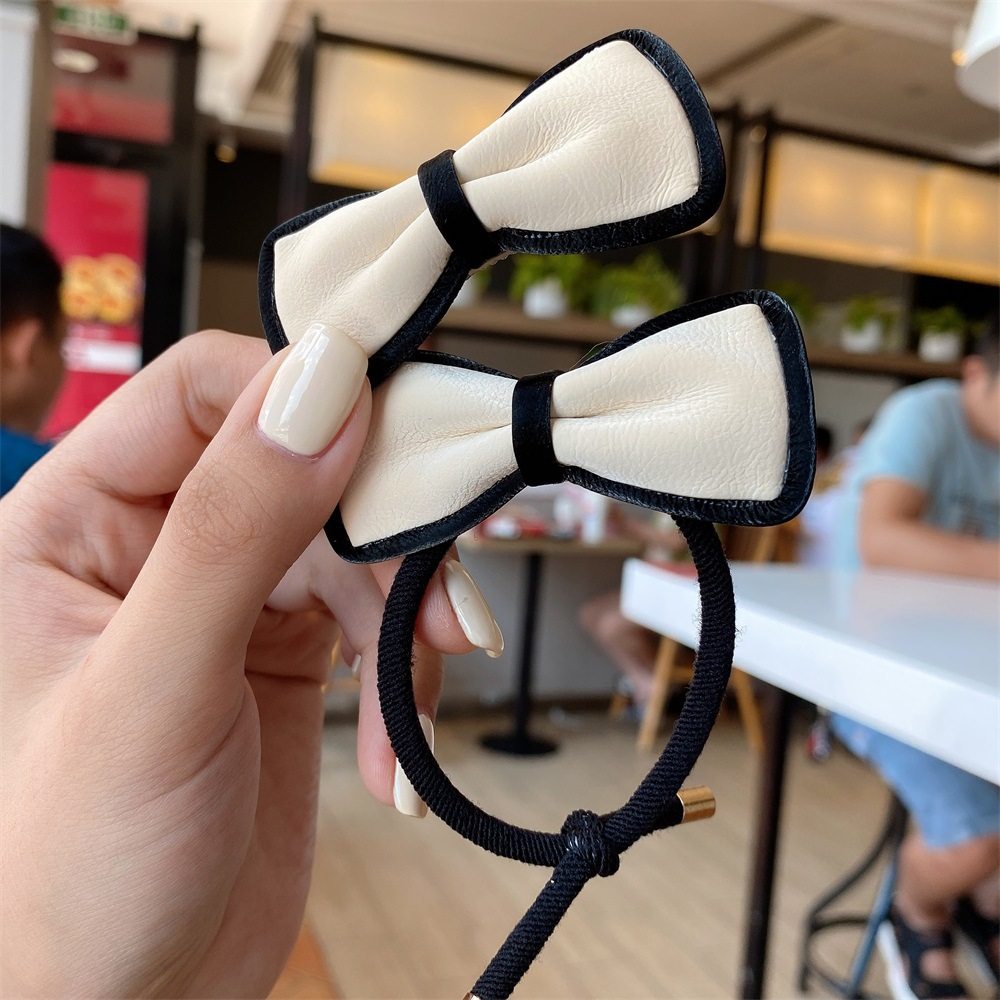 复古小香风珍珠旅行发夹皮质蝴蝶结鸭嘴网红ins旅行发卡