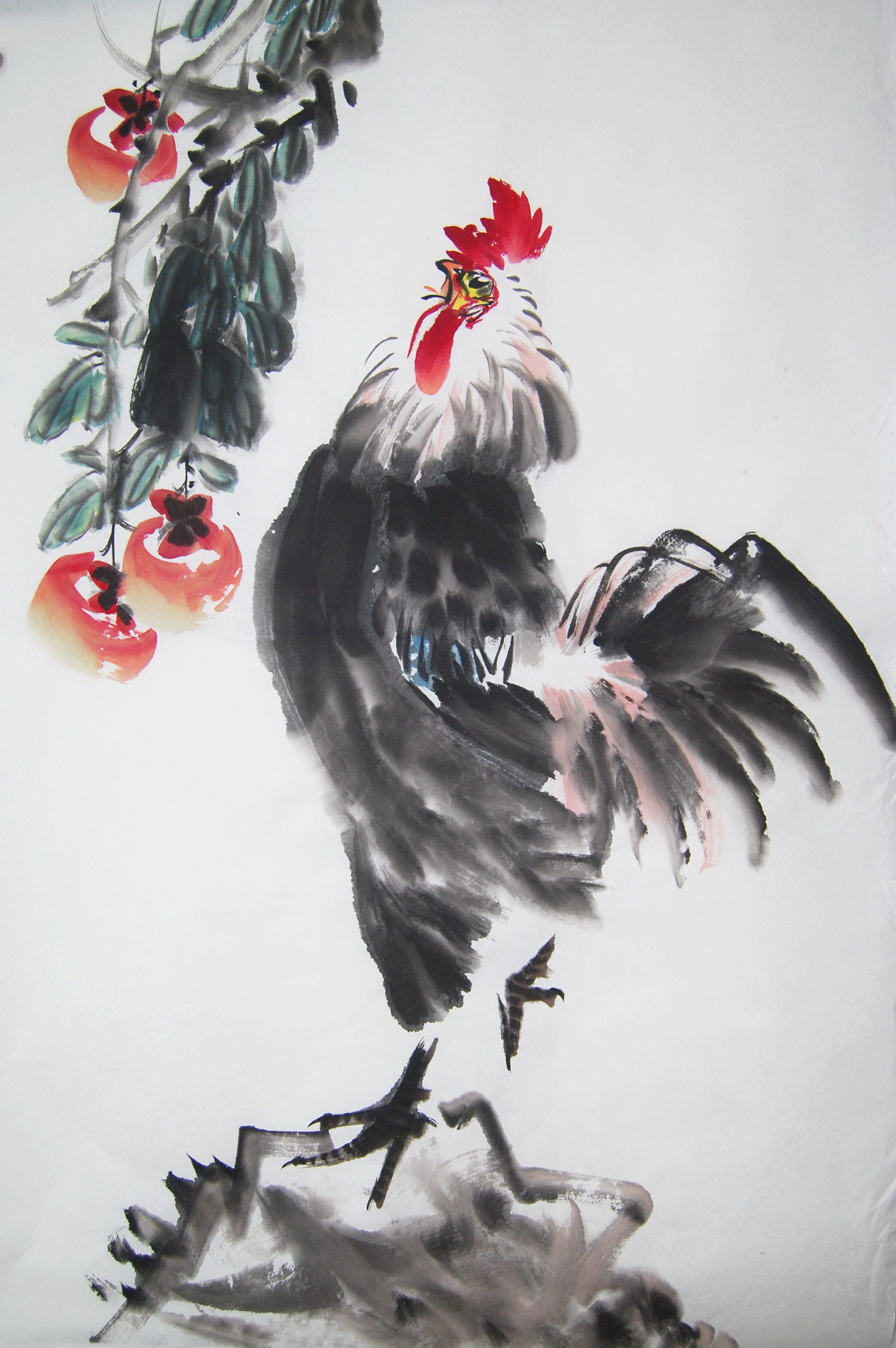 特价公鸡字画装饰茶楼书房画心花鸟画花鸟国画国画