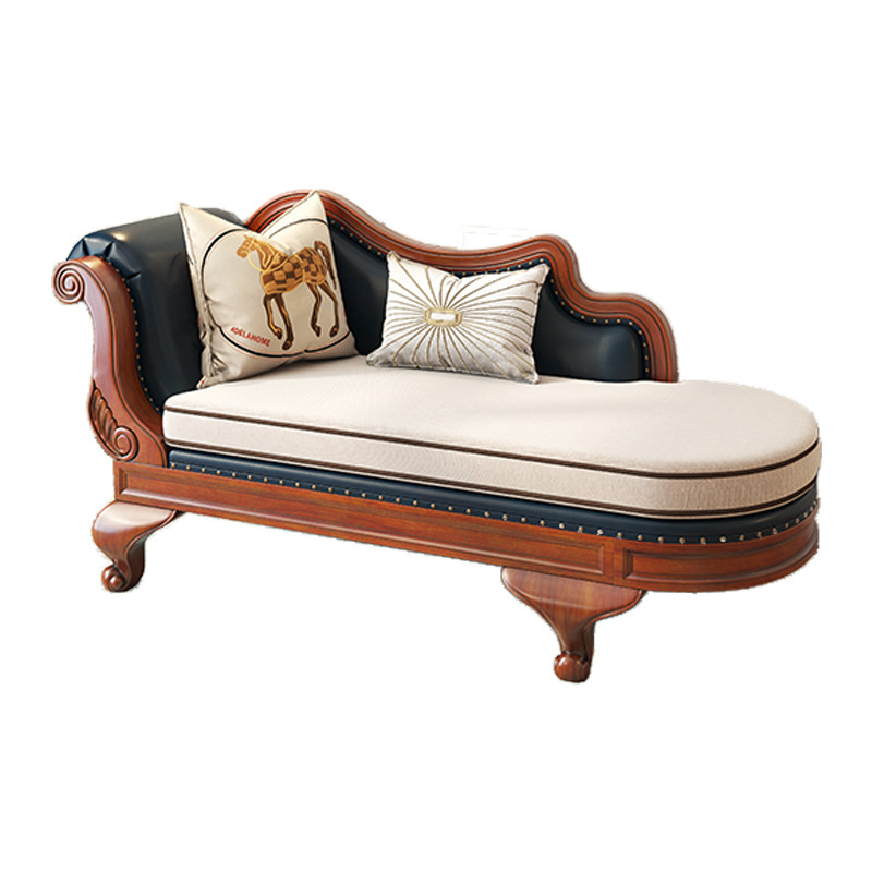 瑞福祥美式实木贵妃欧式布艺美人卧室单人躺椅贵妃椅