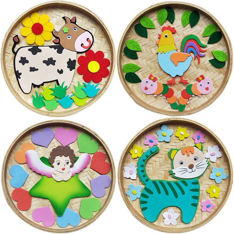 手工竹编竹簸箕制品天然筛子幼儿园走廊创意吊饰挂饰美术画画diy