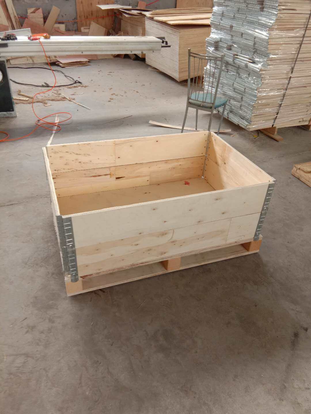 木箱定制胶合板围板箱可折叠机械配件包装物流钢带木箱包装