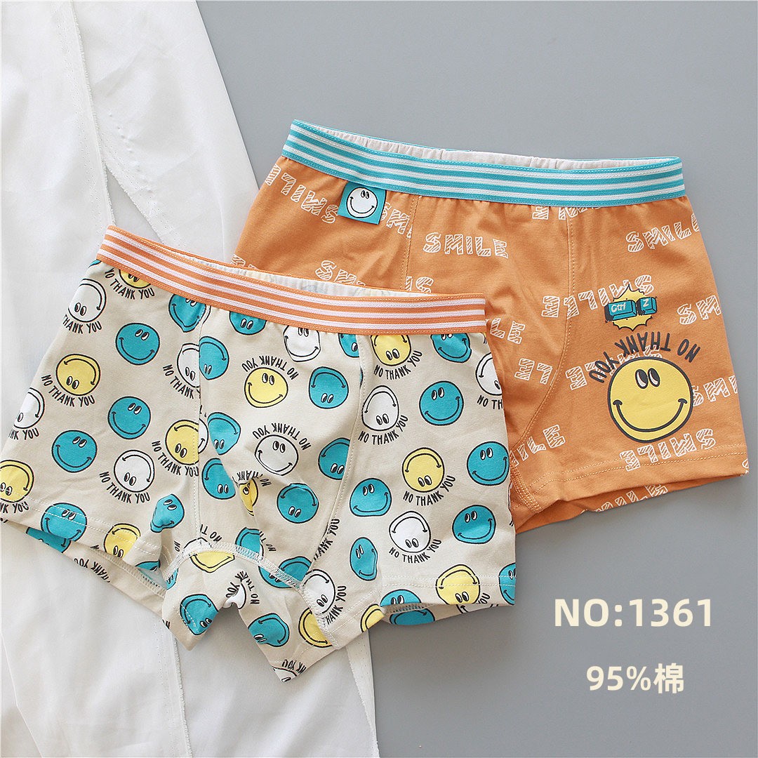 小黑托昵春秋新款儿童内裤男童莫代尔平角卡通印花内裤