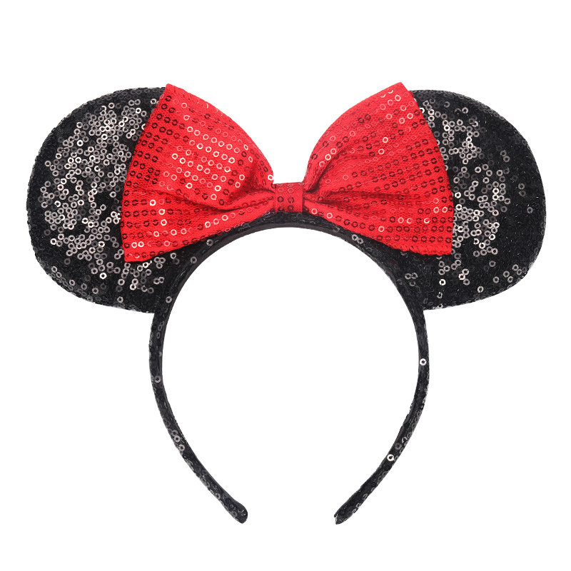 迪士尼头箍米奇米妮发箍米老鼠耳朵波点蝴蝶结发箍亮片米奇头箍