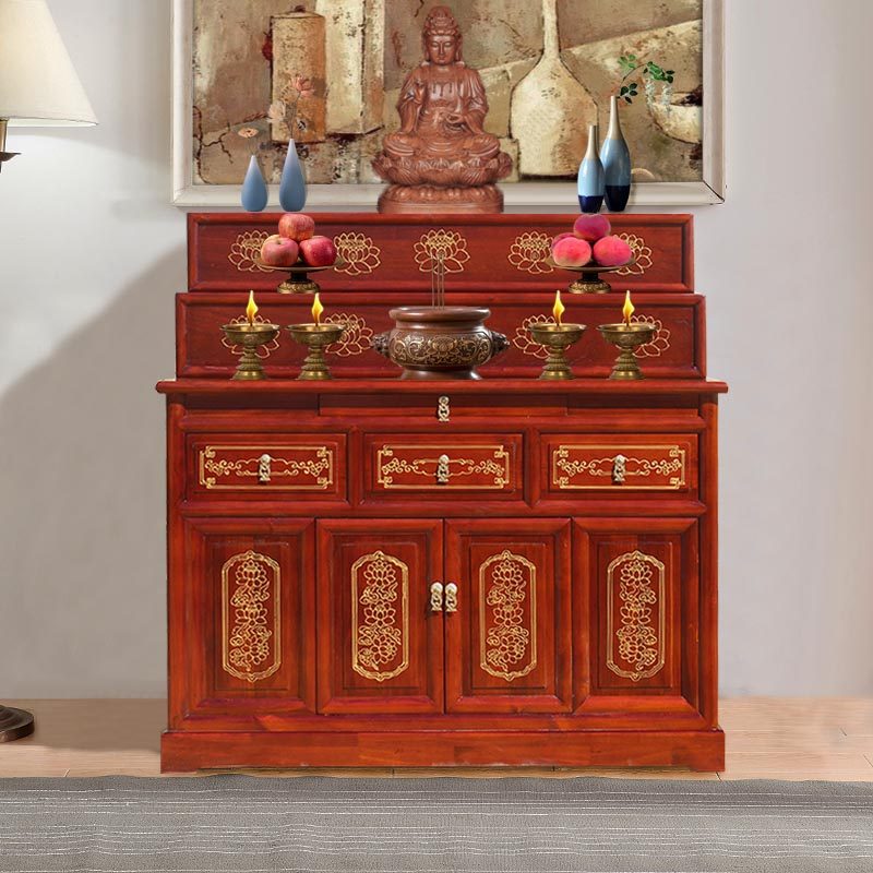 藏式中堂供桌佛堂寺庙佛桌供台神台佛台三层佛柜