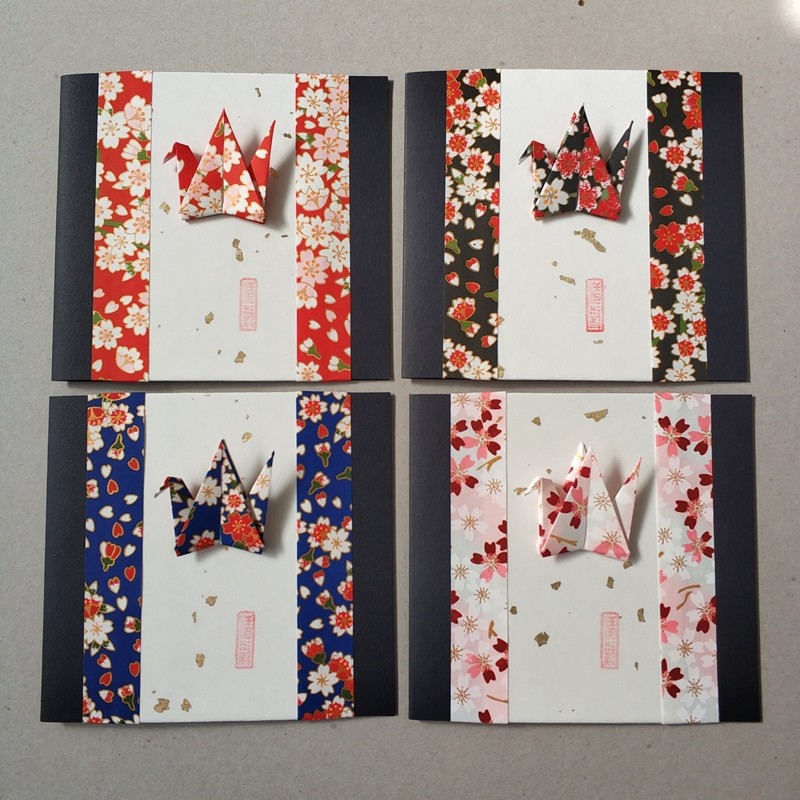 清欢手工手工制制作女孩生日贺卡日式和风卡片结婚贺卡