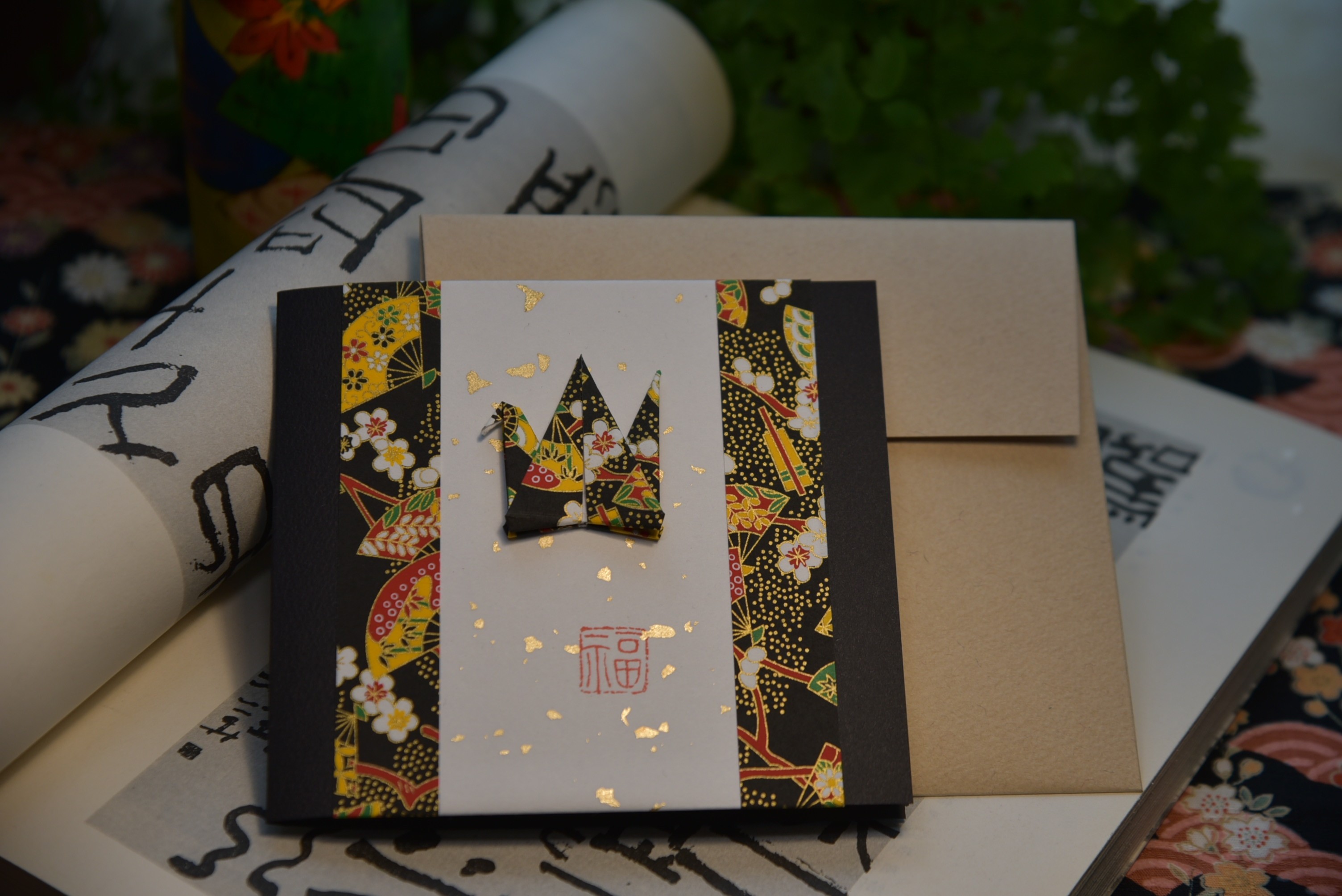 『晓春』手工制作生日贺卡日式和风小卡片结婚伴手礼物邀请函包邮