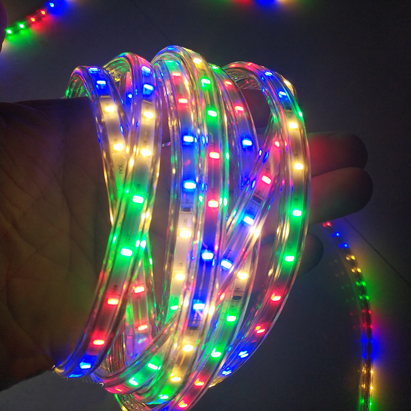 led灯带3014四彩常亮灯带户外防水高亮广告牌匾装饰不闪彩色灯带