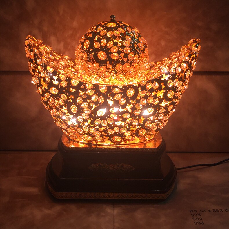 店铺开业送礼品招财进宝金元宝台灯客厅装饰工艺品灯收银台水晶灯