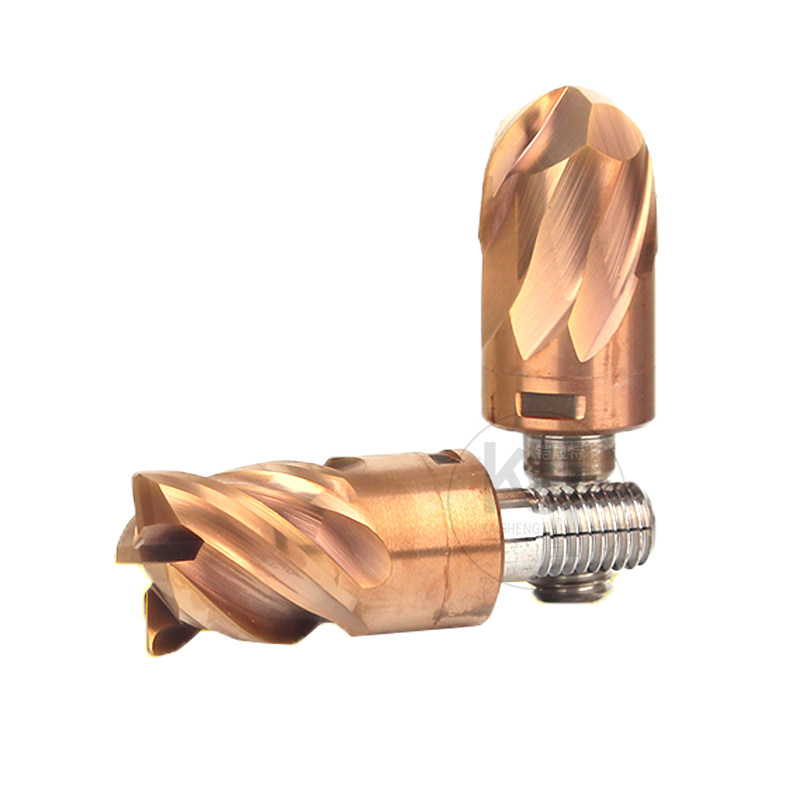 钨钢硬质合金铣刀锁牙式内螺纹锁牙头钨钢防震刀杆可换式刀头8-32