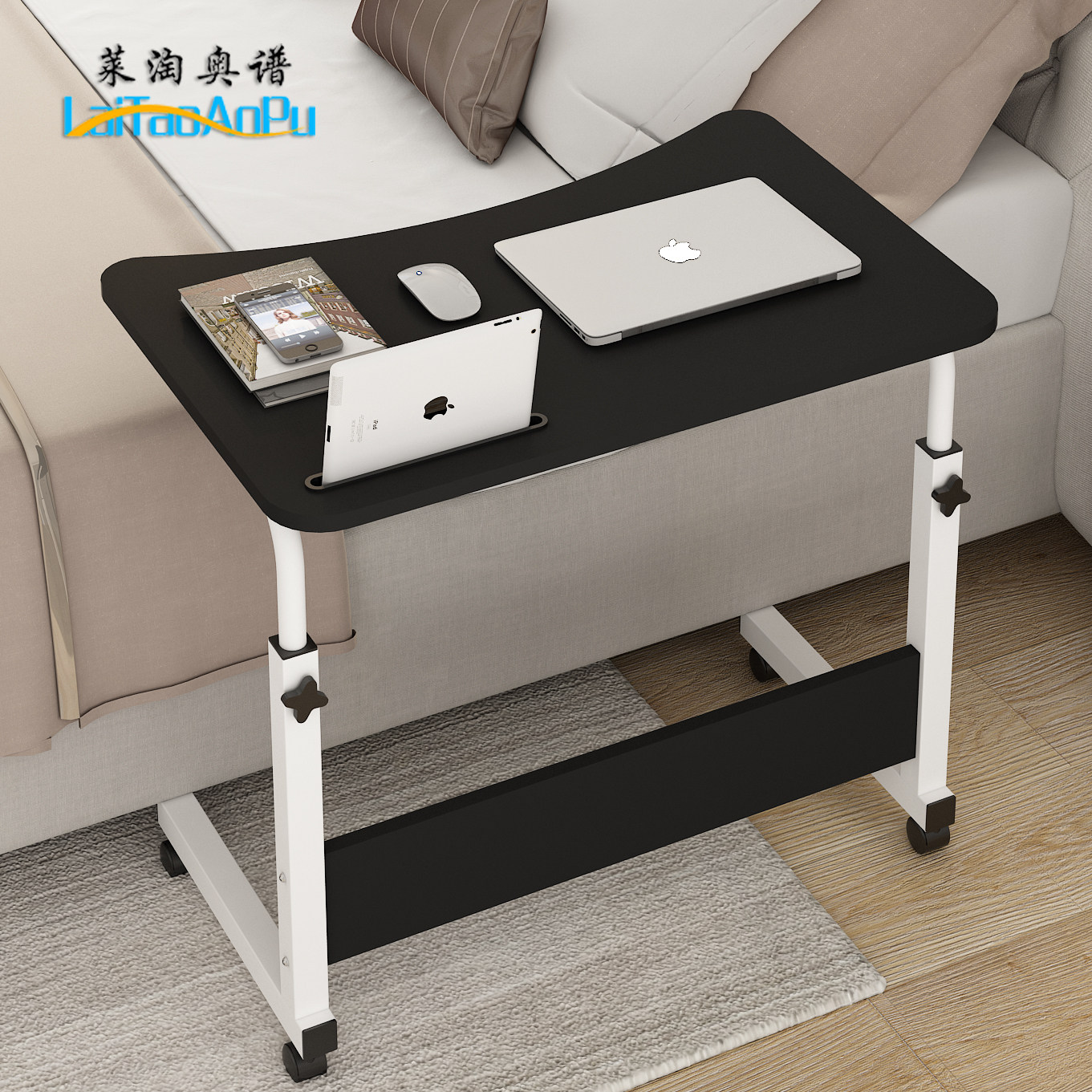 床边电脑桌懒人桌台式家用床上用简易书桌简约折叠桌可移动小桌子