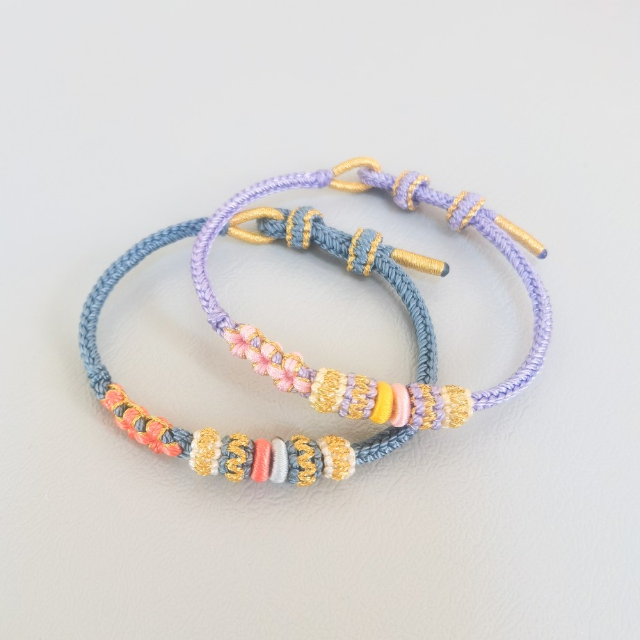 定制手工小桃桃花可穿多珠半成品手绳颜色闺蜜手链