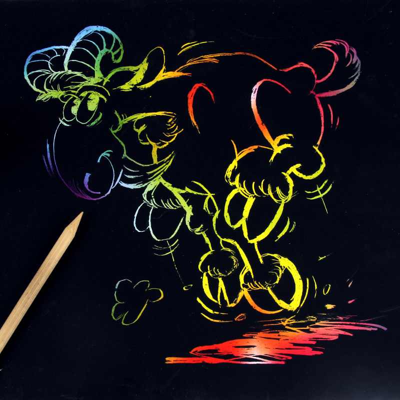 儿童炫彩画纸50张16k8k黑色刮刮幼儿园diy手工沙画