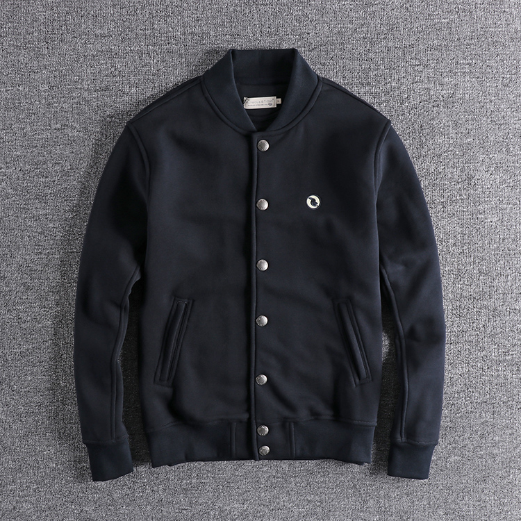 新款加绒卫衣外套男2019春秋欧美潮流休闲棒球服修身飞行夹克男