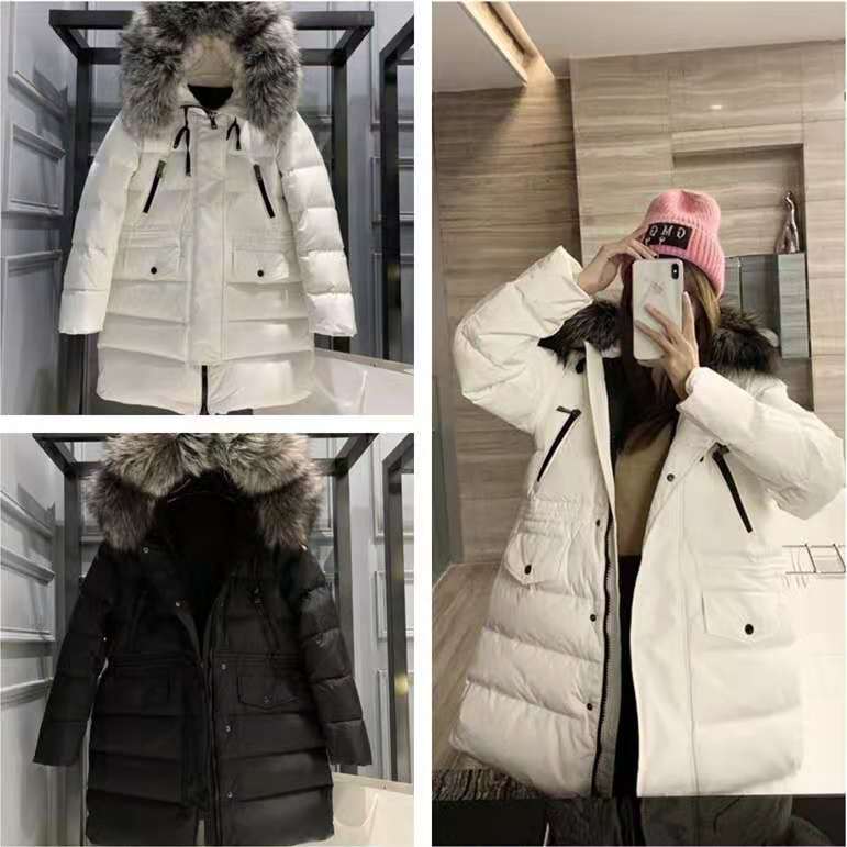 陈乔恩同款蒙口谷张天爱羽绒服女中中长款白鹅绒羽绒服