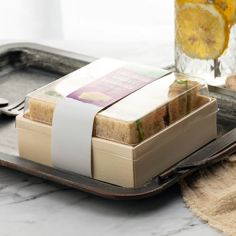 网红韩式三明治包装盒方形一次性蛋糕卷盒子三文治包装慕斯打包盒