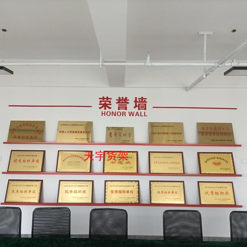 奖牌展示架样品荣誉展示货架壁挂式墙上置物架一字搁板