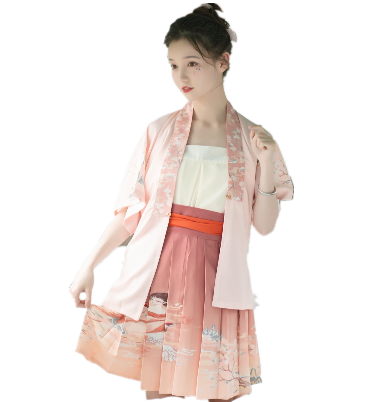 栾凰原创汉服女宋制汉改良小鹿汉元素夏小个子三件汉服