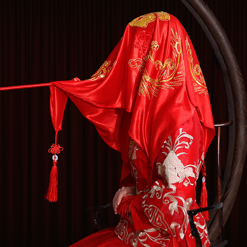 婚庆结婚用品新娘红色盖头红盖头 好评好店