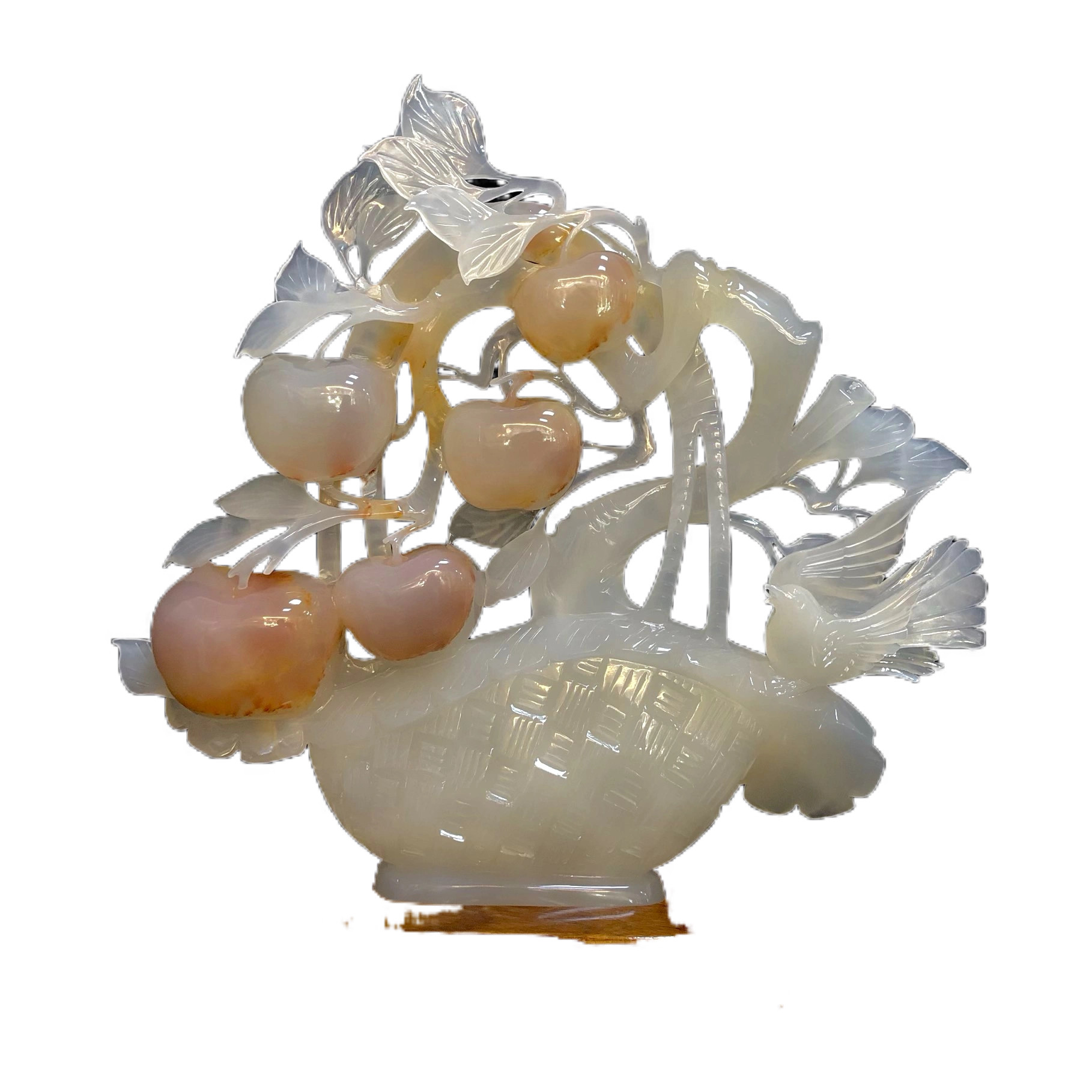 天然波斯阿富汗青玉石苹果平安吉祥手工雕刻玉雕