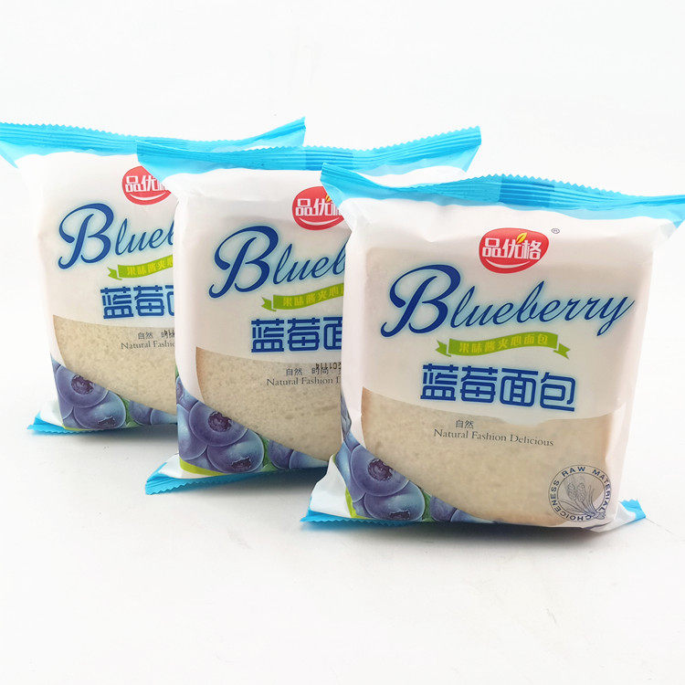 优格蓝莓夹心面包黑米吐司袋装100克独立包装传统西式糕点