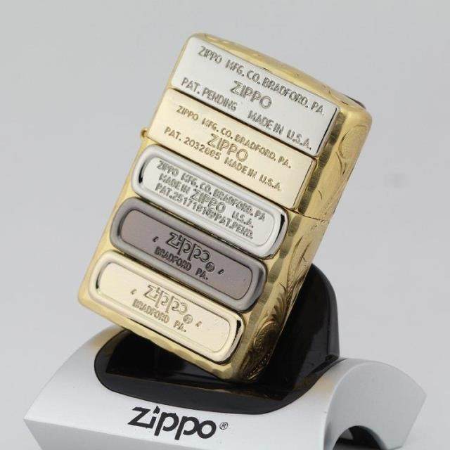 zippo原装正品打火机五代双底刻两面加工底部标志zippo
