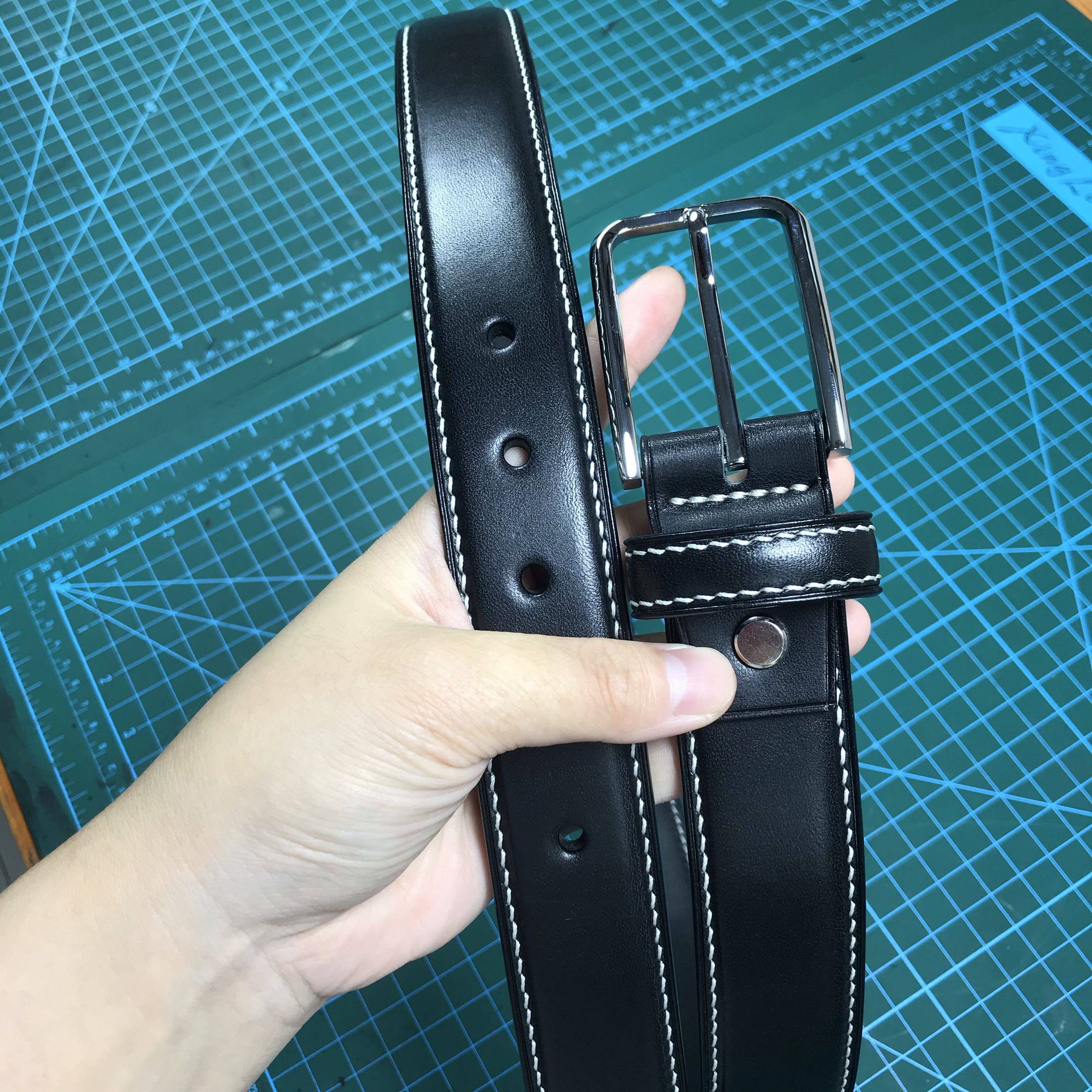 minjin手工定制进口牛皮腰带枥木手皮带商务休闲腰带