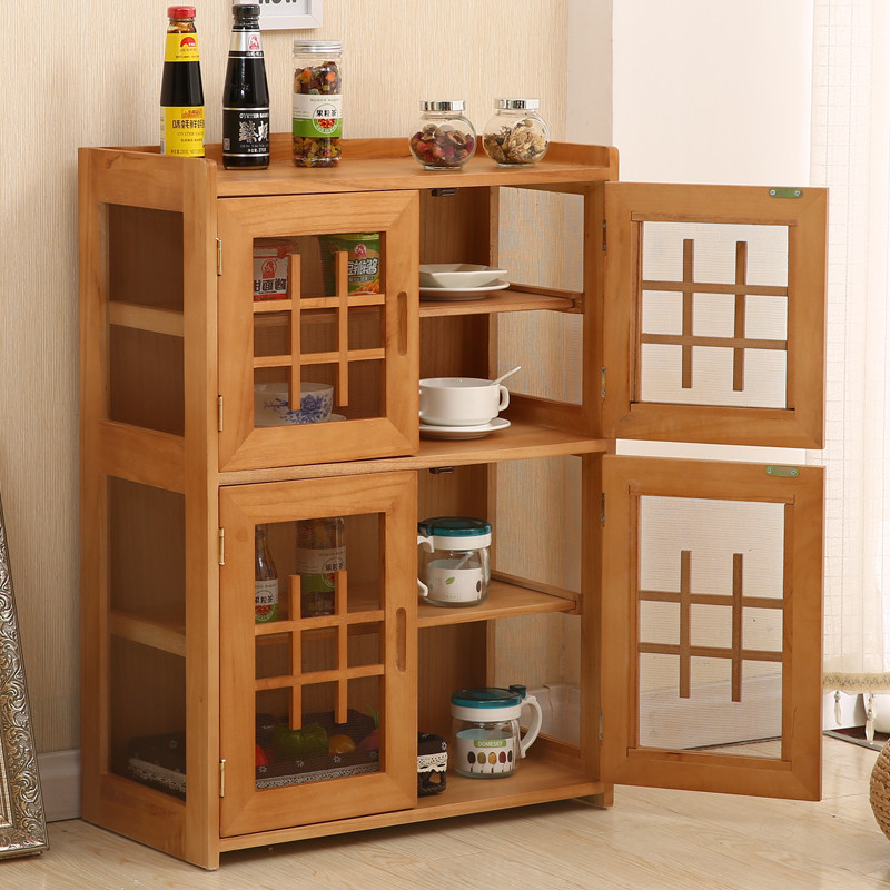 实木家用碗柜餐边柜台面橱柜现代厨房剩菜日式餐边柜