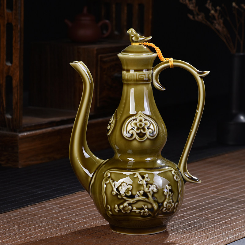 高档家用陶瓷酒壶仿古烫酒壶创意大号白酒分酒器温酒壶古典大号