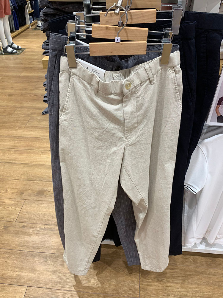 夏天要穿透气！外贸男装剪标尾货轻盈透气薄款抽绳棉麻长裤休闲裤