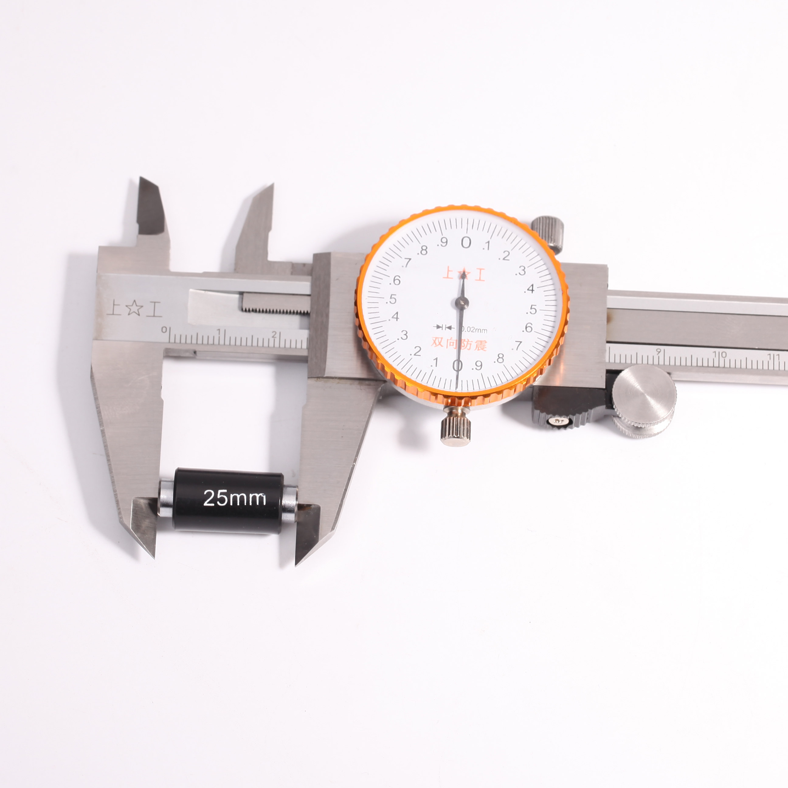卡尺上工不锈不锈钢钢带0150mm高精度带表游标卡尺0200带表卡尺