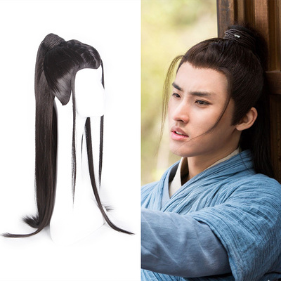 古代男士整顶发套古风侠客书生男假发影楼写真演出儿童机织发套