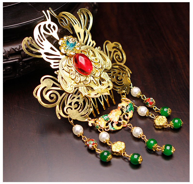 额饰头饰古代皇后娘娘发饰品新娘步摇汉服大凤凤凰发饰