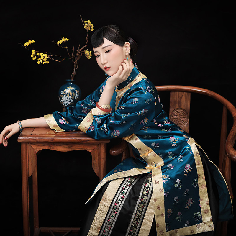民国中式礼服大宅门秀禾少奶奶清朝大家闺秀小姐服装民族服装