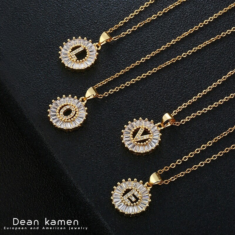 fashionletterstainlesssteelnecklacewomen26字母锆石项链项链