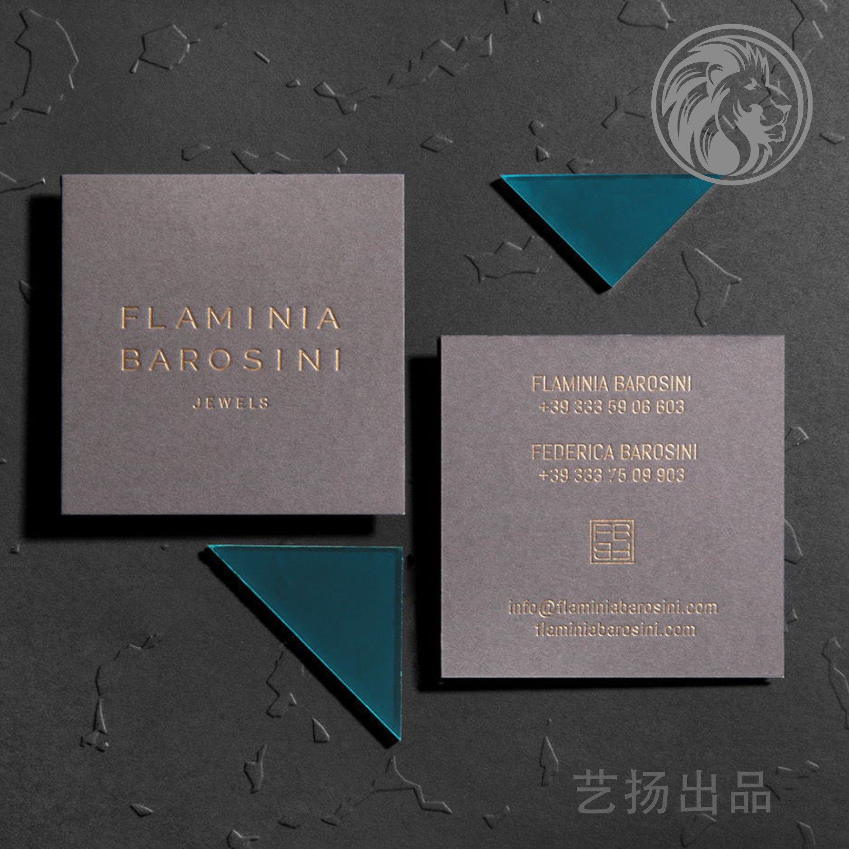 名片烟灰冷灰灰色英国彩域烫金正方形名片