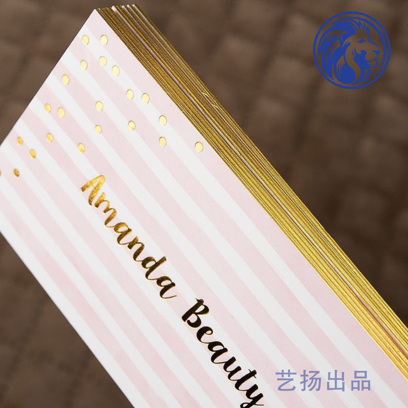 名片600克铜版纸覆膜防水烫金金边名片