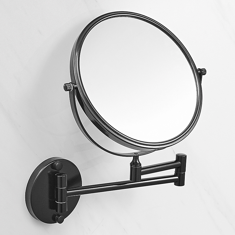 黑色美容卫生间折叠伸缩镜子酒店浴室放大化妆镜随身化妆镜