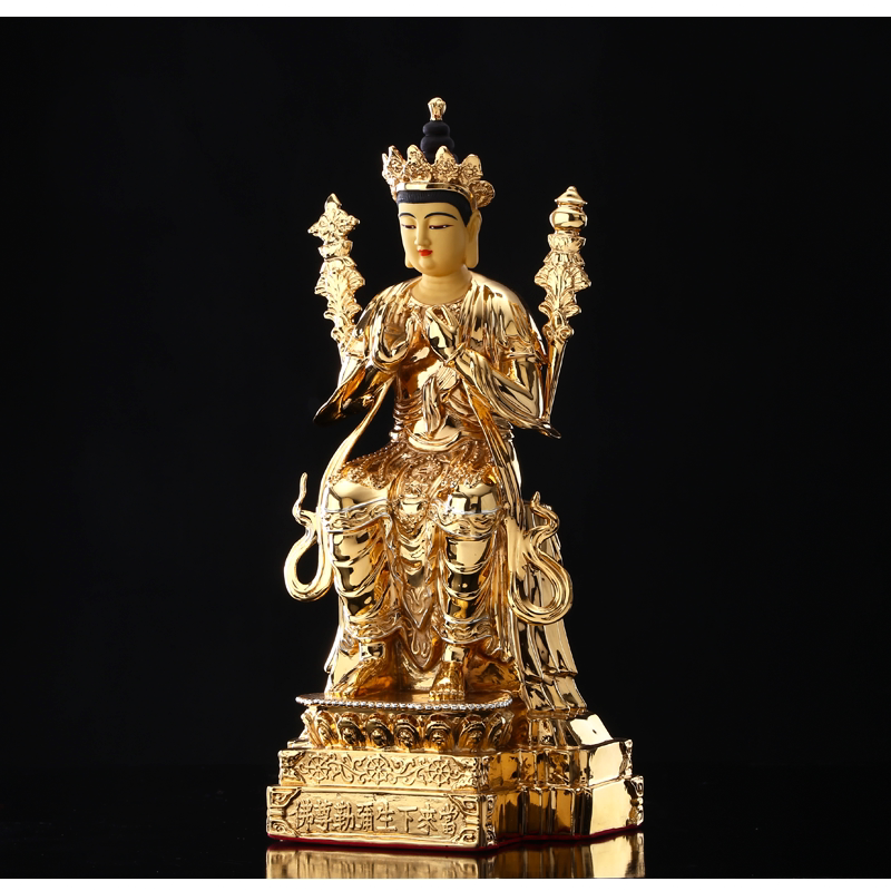 当下弥勒佛摆件供奉密宗未来弥勒佛佛像藏传佛教台湾盛凡纯铜鎏金