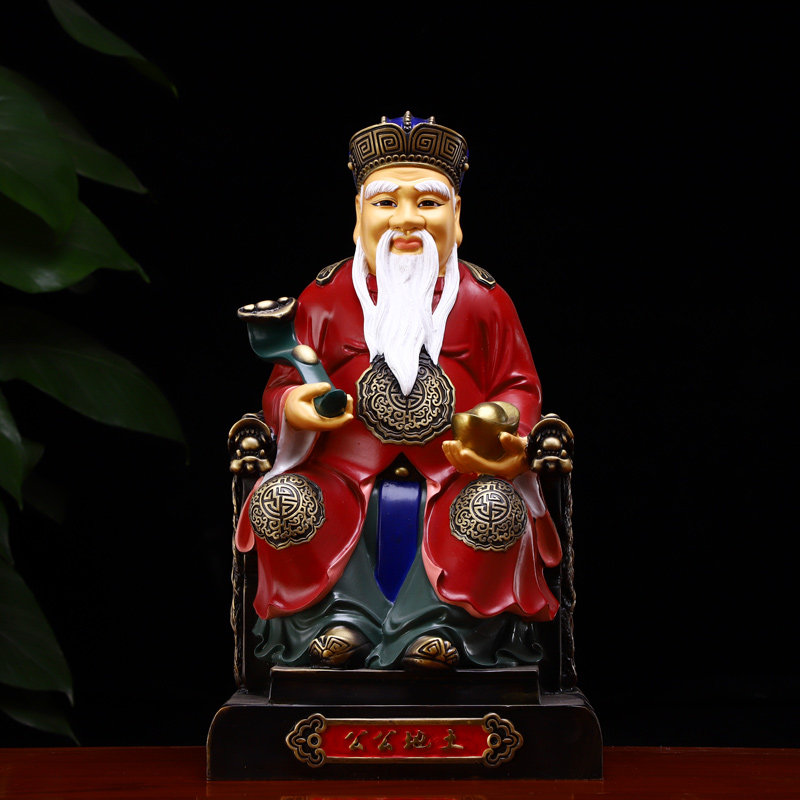 圆通工艺土地公神像土地公公土地婆供奉家用纯铜福德正神摆件