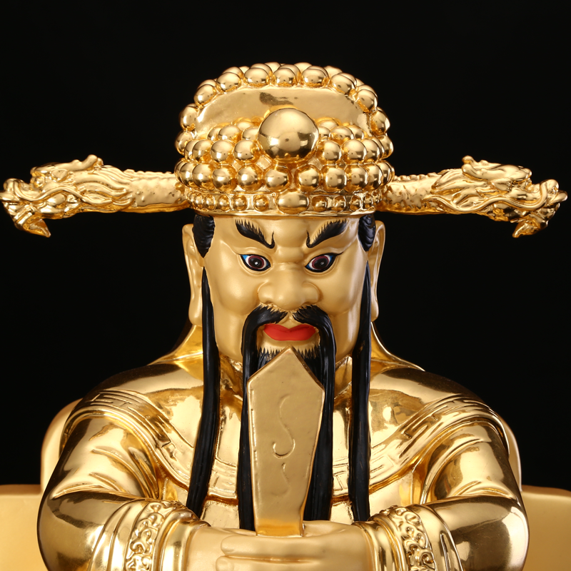 五爷圆通广济龙王纯铜贴金佛像五台山龙五爷像铜摆件