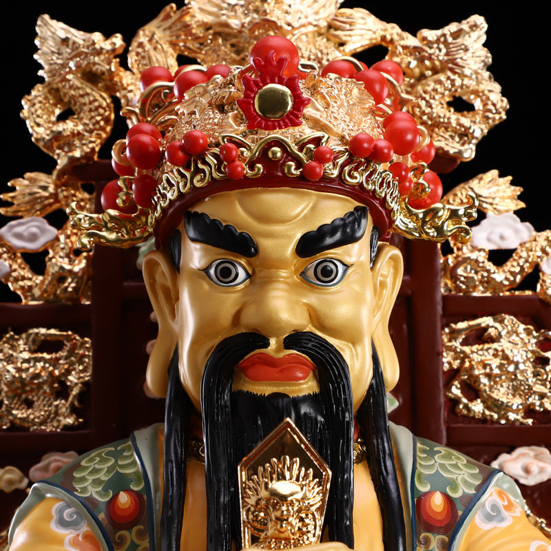 台湾纯铜广济龙王五爷五台山龙五爷财神爷佛像家用摆件