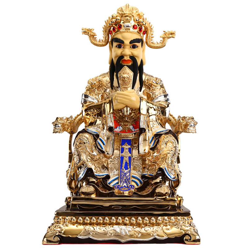 五爷佛像纯铜台湾盛凡鎏金五台山龙五爷财神广济装饰摆件