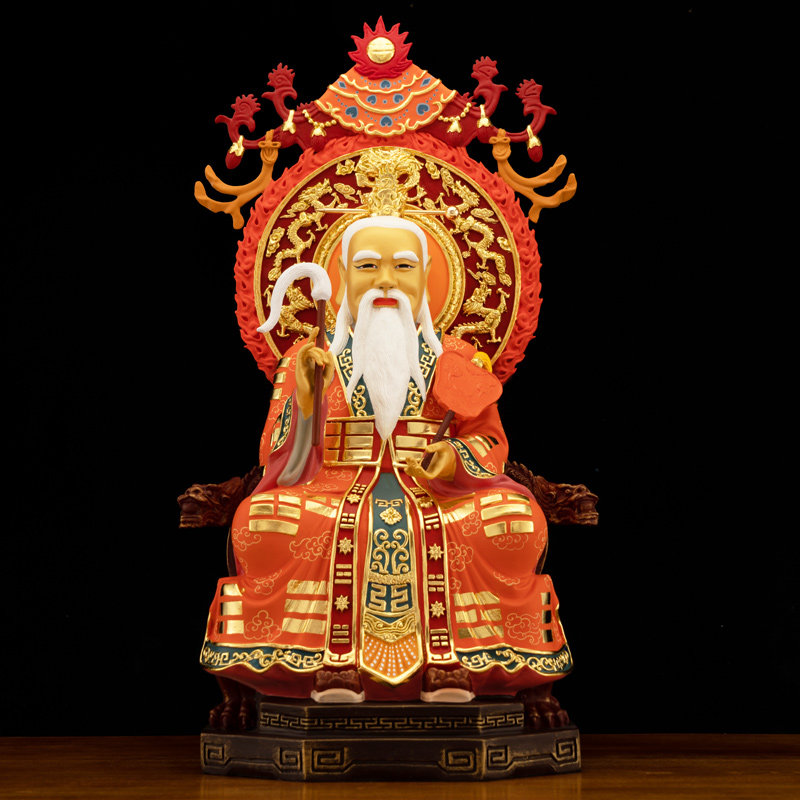 天尊神像三清清道纯铜金元太上老君供奉道德摆件