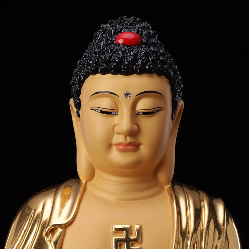 圆通佛具台湾纯铜药师佛像供奉家用释迦牟尼阿弥陀佛摆件