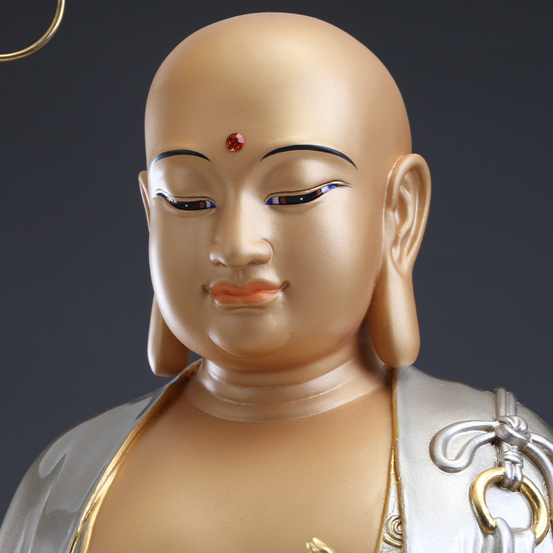 地藏光头供奉佛堂摆件佛像王佛像宝地王菩萨银彩摆件