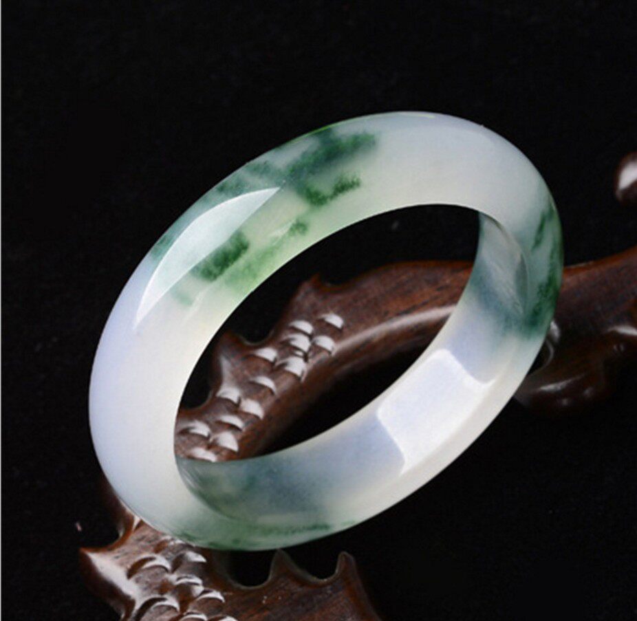 手镯天然翡翠冰种飘花翡玉正品配送证书原石手饰